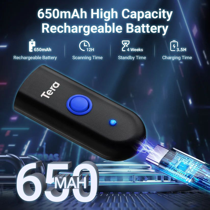 Tera 1100L Laser 1D Portable Barcode Scanner - Image 6