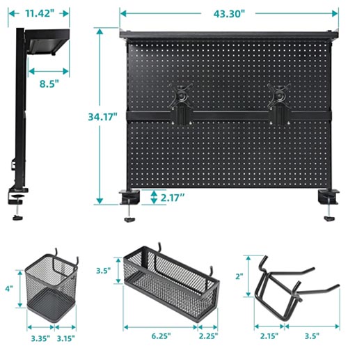 EUREKA Pegboard with Dual Monitor Stand - Image 8