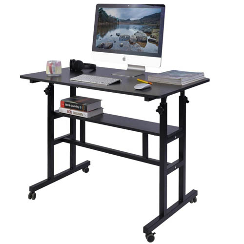 AIZ Mobile & Height Adjustable Standing Computer Desk - Image 5