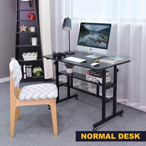 AIZ Mobile & Height Adjustable Standing Computer Desk - Image 2