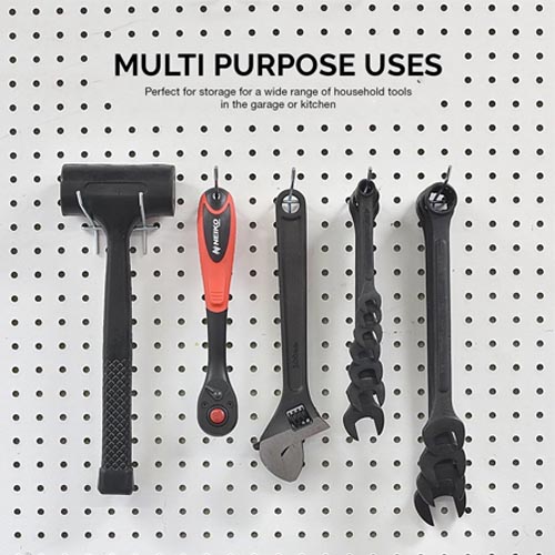 Neiko 4 / 6 / 8 Inch Heavy Duty Pegboard Hooks Kit, 50 Pack - Image 3