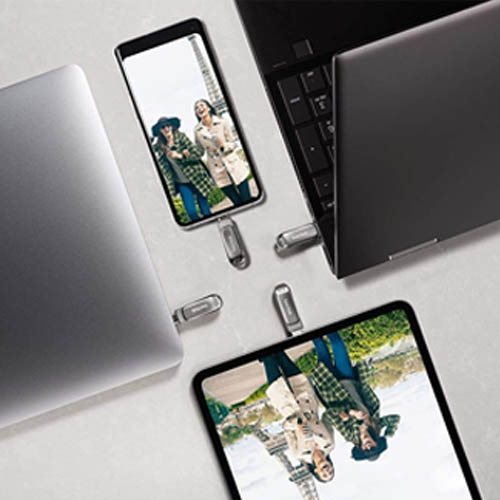 SanDisk SDDDC4-032G-G46 32GB Ultra Dual Drive Luxe USB 3.1 Type A & Type-C Flash Drive, Silver - Image 3