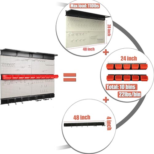 Ultrawall Pegboard Wall Organizer - 48X 36 inch - Image 2