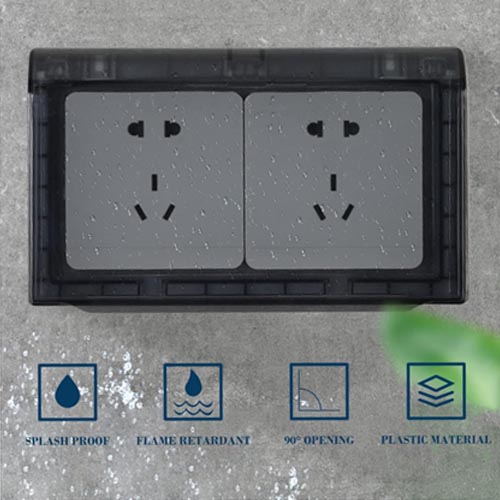 Double Electrical Wire Socket Protective Cover DSCABC202 - Dark - Image 5