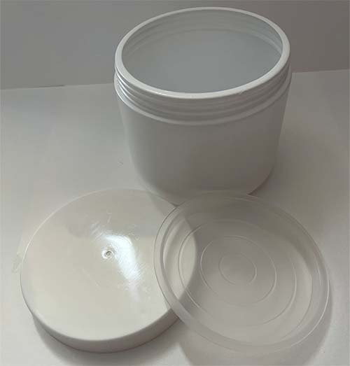 500gm White HDPE Rd Container with knurled grip cap & stopper - Image 4