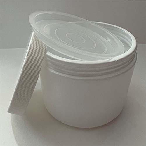 500gm White HDPE Rd Container with knurled grip cap & stopper - Image 2
