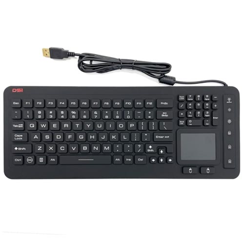 DSI LED IKB98BL Backlit Industrial IP68 Waterproof Keyboard with Touchpad