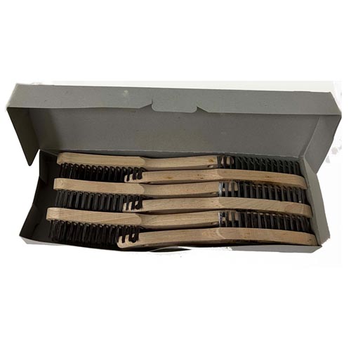 Lessmann Hand Brush - 12 pcs per box , 2 Rows Steel Wire 25mm X (Dia) 0.35mm - Image 5