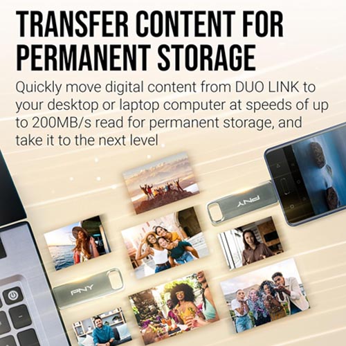 PNY DUO LINK USB 3.2 Type-C Dual Flash Drive for Android Devices and Computers - Image 4