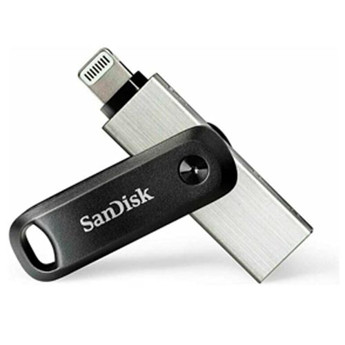 SanDisk iXpand Go SDIX60N-xxxG-GN6NE USB 3.0 Flash Drive 128GB or 256GB Silver/Black