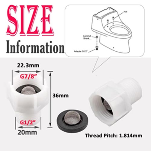 PracticalDeals ABS Toilet Pipe Adapter, 7/8" Female Thread to 1/2" Male Thread - Image 7
