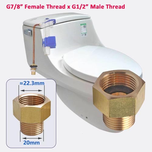 PracticalDealsToilet Copper Pipe Adapter, 7/8" Female Thread to 1/2" Male - Image 5