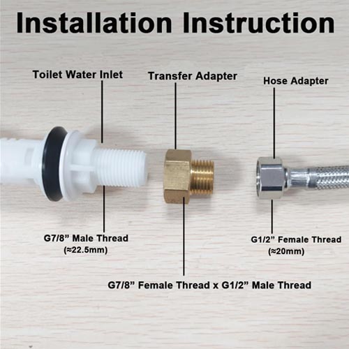 PracticalDealsToilet Copper Pipe Adapter, 7/8" Female Thread to 1/2" Male - Image 4