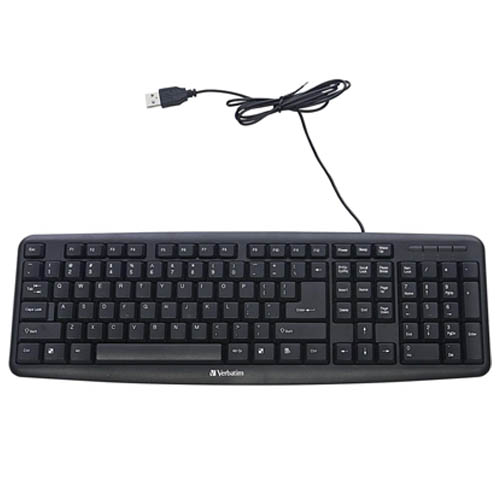 Verbatim Slimline Wired Keyboard USB Plug-and-Play Numeric Keypad 99201