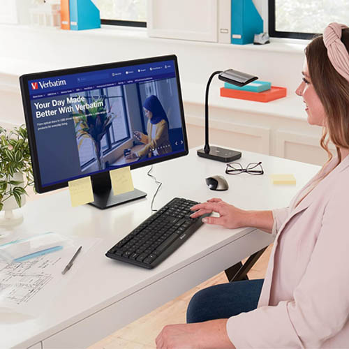 Verbatim Slimline Wired Keyboard USB Plug-and-Play Numeric Keypad 99201 - Image 4