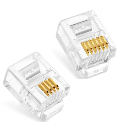 NECABLES RJ11/RJ12 Pass Through Modular Plug