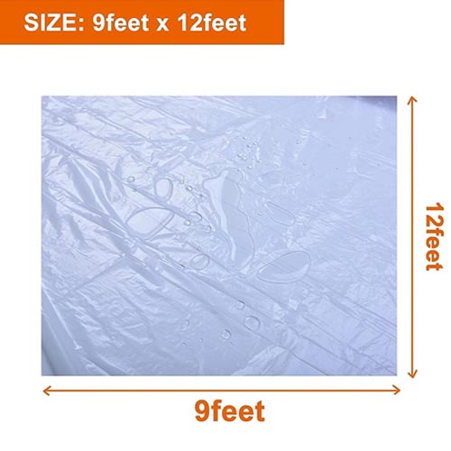 Oiyeefo 9X12ft Clear Plastic Sheeting Drop Cloths for Painting - Image 3