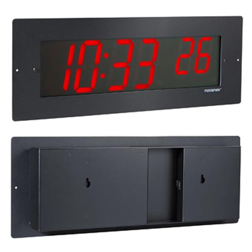 Novanex Recessed Mount Power-over-Ethernet low voltage digital clock with Seven segment Red LEDs - Image 3