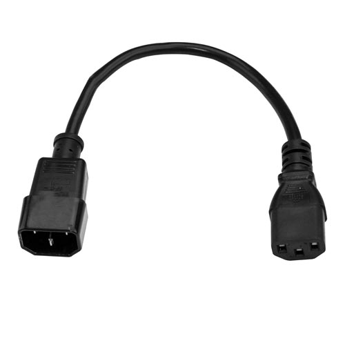 C14 to C13 PDU Style Computer Power Extension 3 Feet 14AWG