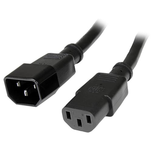 C14 to C13 PDU Style Computer Power Extension 3 Feet 14AWG - Image 4