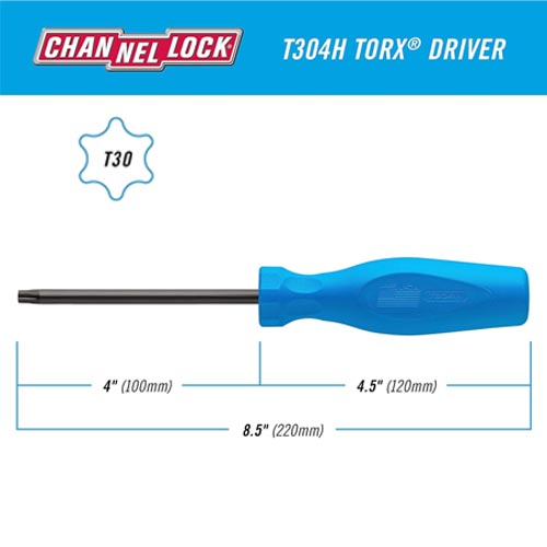Channellock T30 x 4-inch Torx Screwdriver, Magnetic Tip - Image 2