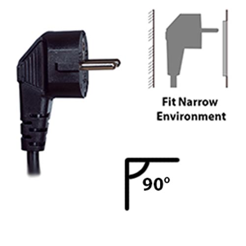 European Schuko Right Angle Power Cord, CEE 7/7 to IEC320 C13 - Image 4