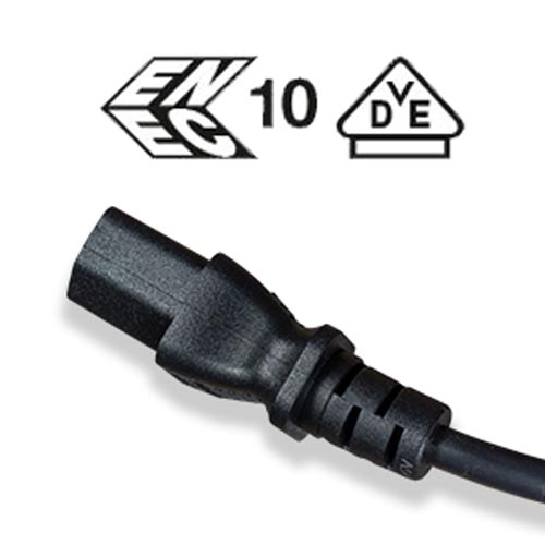 European Schuko Right Angle Power Cord, CEE 7/7 to IEC320 C13 - Image 2