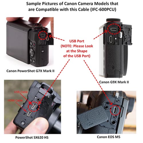 Interface Cable IFC-600PCU Compatible with Canon Camera - Image 3