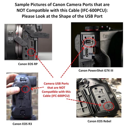 Interface Cable IFC-600PCU Compatible with Canon Camera - Image 2