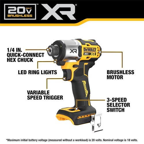 DEWALT DCF845B 20V MAX XR Impact Driver - Image 8