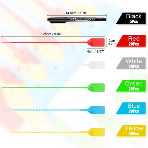 Glarks Plastic Multi-Colour Self-Locking Security Zip Ties - Image 7