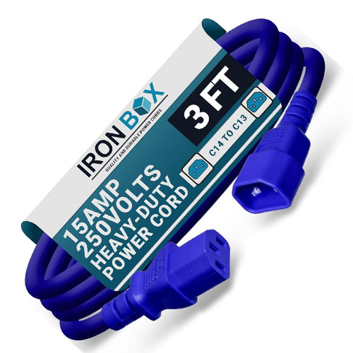 IronBox Blue C14 to C13 Electrical Power Cord - Image 3