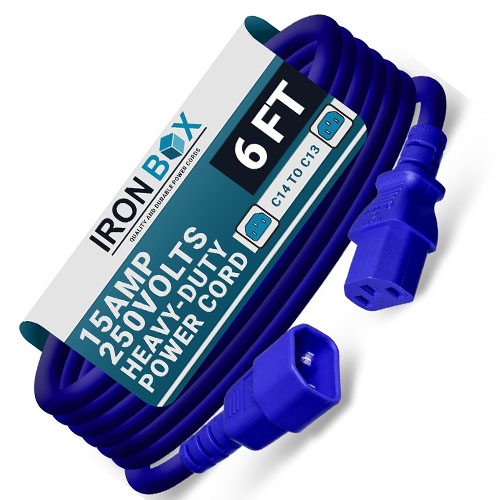 IronBox Blue C14 to C13 Electrical Power Cord - Image 2