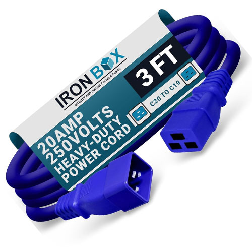 IronBox Blue - C19 to C20 Electrical Power Cord - Image 3