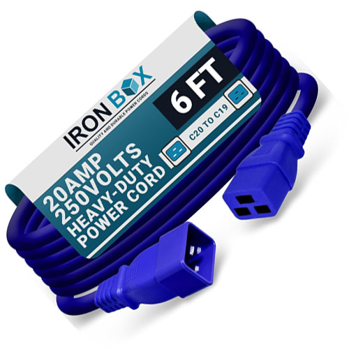 IronBox Blue - C19 to C20 Electrical Power Cord - Image 2