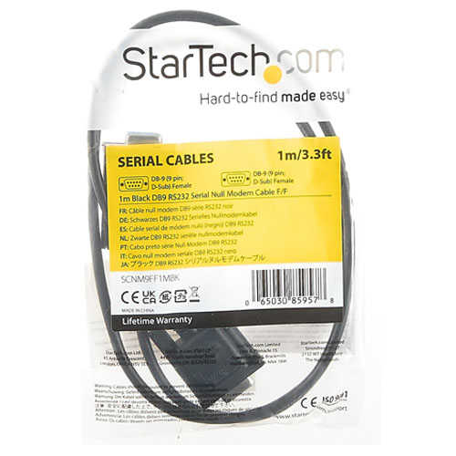 StarTech 3 ft (1 M) Null Modem Cable DB-9F/ DB9F - Image 2