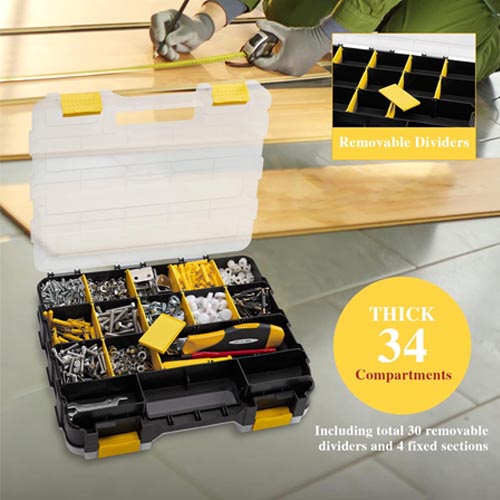 Aidy-Pro Hardware Organizer Box 34 Compartments (Yellow or Blue) - Image 8