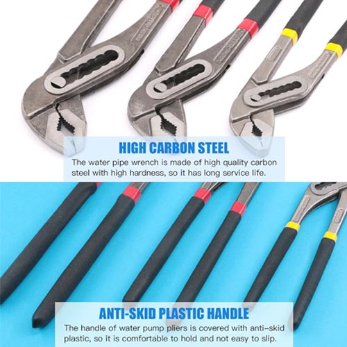 Glarks 3Pcs Groove Joint Pliers Set – 8” | 10” | 12” Adjustable - Image 6