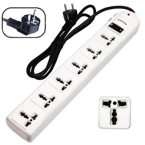 KRIEGER 6 Universal Surge Protector Power Strip AC 220-240V 1.8 M