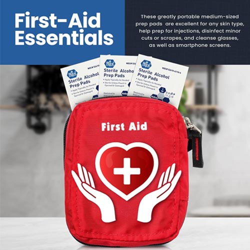 MED PRIDE Alcohol Prep Pads, Pack of 200, Medical-Grade - Image 3