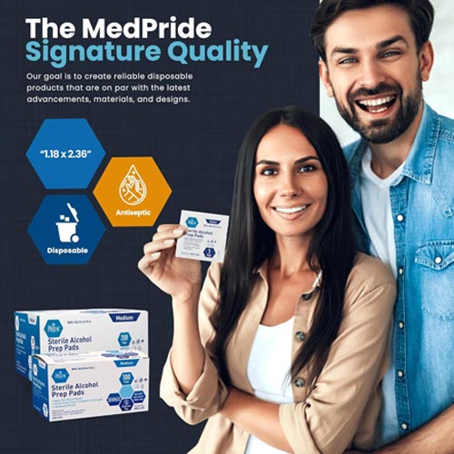 MED PRIDE Alcohol Prep Pads, Pack of 200, Medical-Grade - Image 2