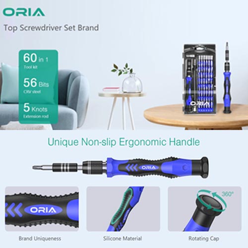 ORIA OUS-HA7-O52118 Screwdriver Set 60pcs - Image 4