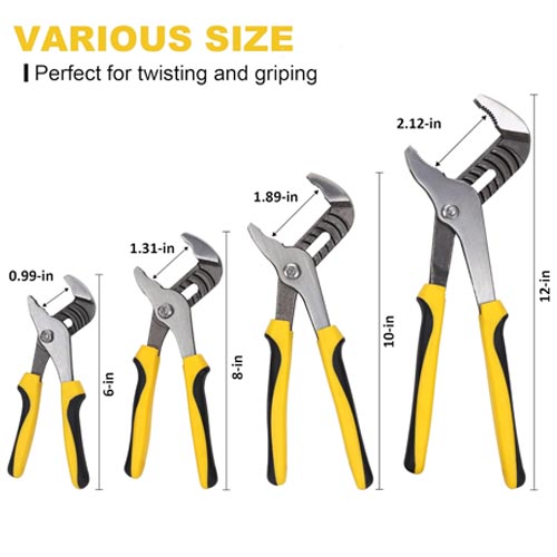TOPLINE 4-pcs Groove Joint Pliers Set Bi-Material Handles - Image 4