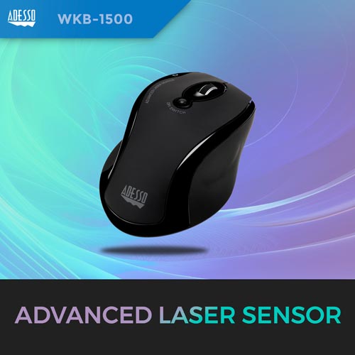 Adesso WKB-1500GB - Wireless Ergonomic Desktop Keyboard & Mouse - Image 3