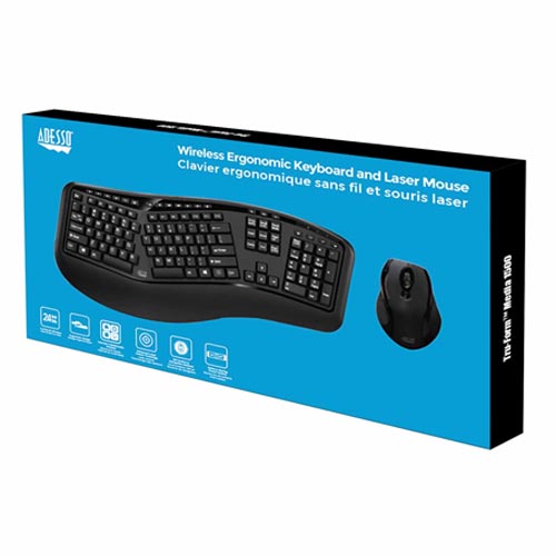 Adesso WKB-1500GB - Wireless Ergonomic Desktop Keyboard & Mouse - Image 2