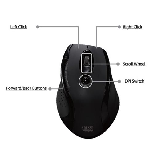 Adesso WKB-1500GB - Wireless Ergonomic Desktop Keyboard & Mouse - Image 10