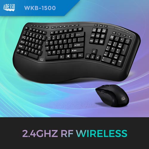 Adesso WKB-1500GB - Wireless Ergonomic Desktop Keyboard & Mouse - Image 8