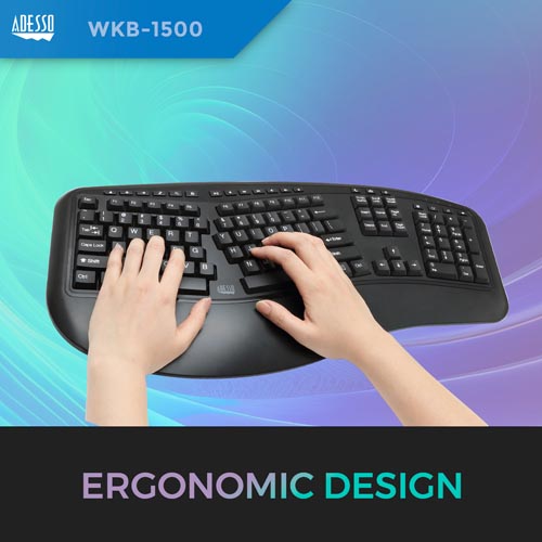 Adesso WKB-1500GB - Wireless Ergonomic Desktop Keyboard & Mouse - Image 7