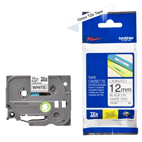 Brother Genuine P-touch TZE-231 Tape 1/2" X 26.2 Ft