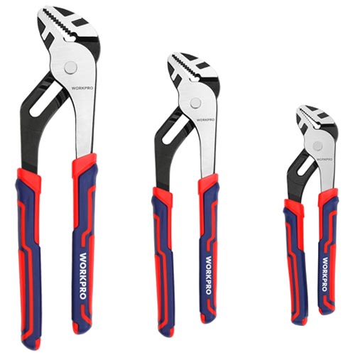WORKPRO 3 Piece Groove Joint Pliers Set 12/10/8 Inch